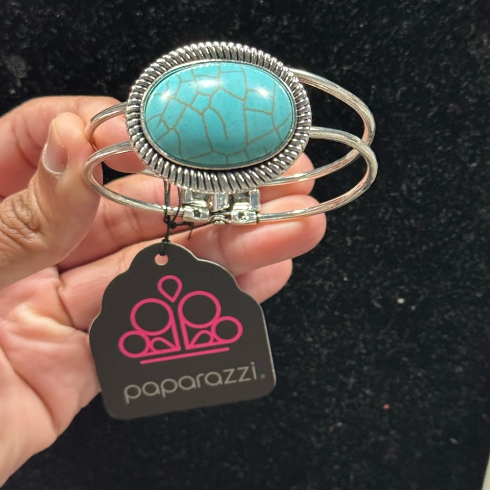 Paparazzi Silver Bracelet with Turquoise Stone